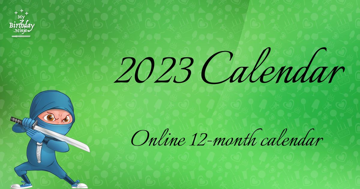 2023 Calendar MyBirthday.Ninja