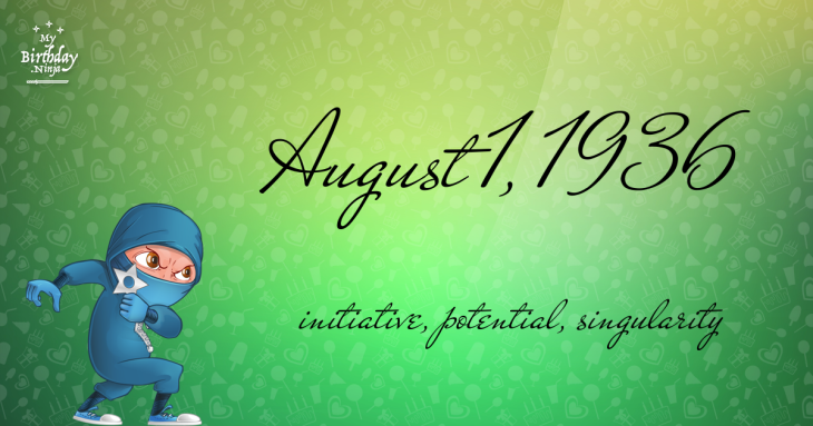 August 1, 1936 Birthday Ninja