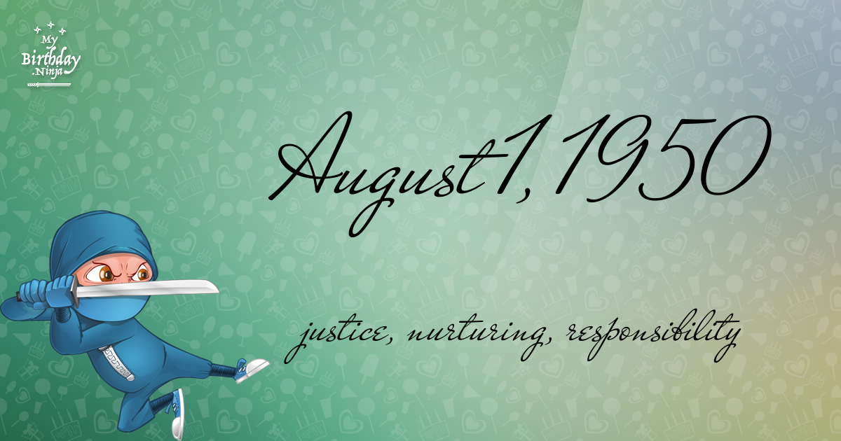 August 1, 1950 Birthday Ninja Poster