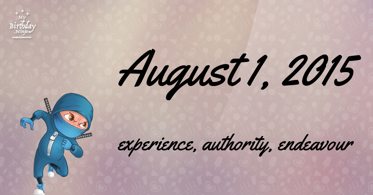 August 1, 2015 Birthday Ninja Poster
