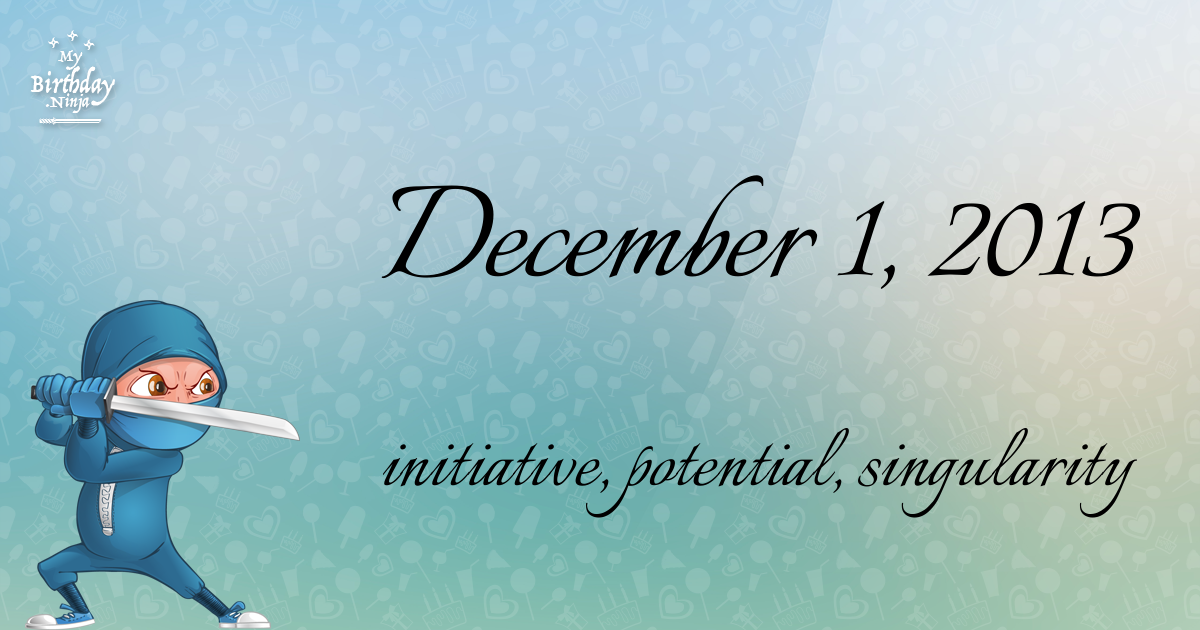 December 1, 2013 Birthday Ninja Poster