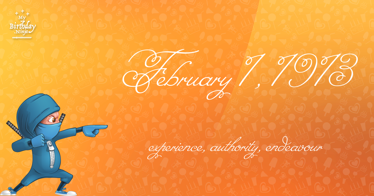 February 1, 1913 Birthday Ninja Poster