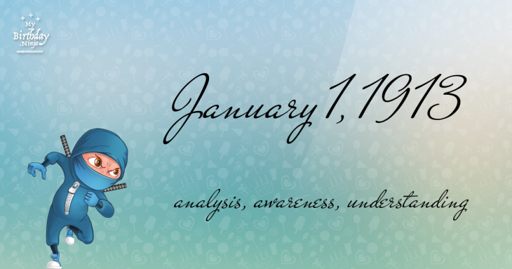 January 1, 1913 Birthday Ninja