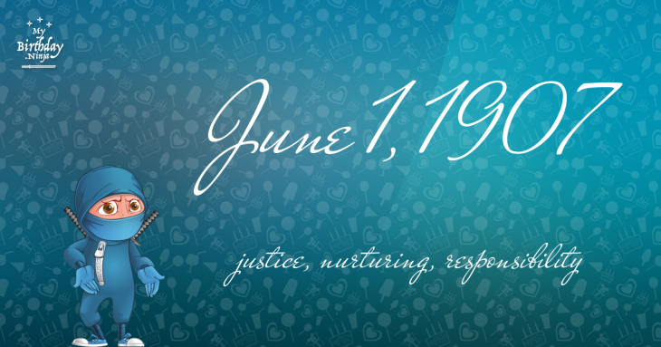 June 1, 1907 Birthday Ninja