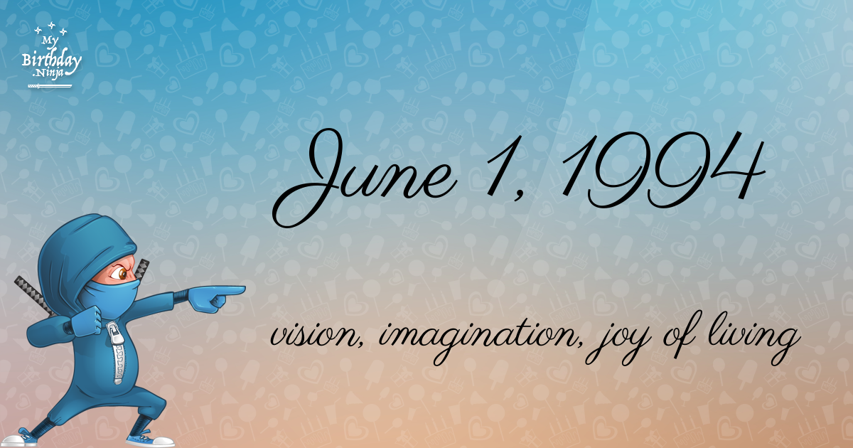 June 1, 1994 Birthday Ninja Poster