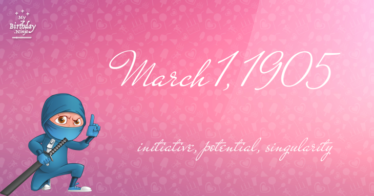March 1, 1905 Birthday Ninja