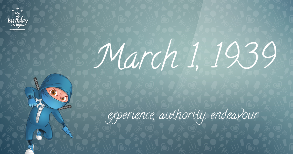 March 1, 1939 Birthday Ninja Poster