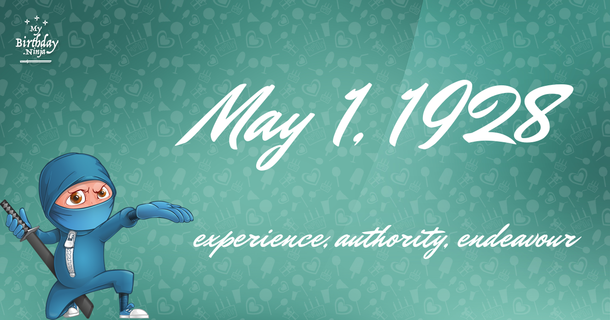 May 1, 1928 Birthday Ninja Poster