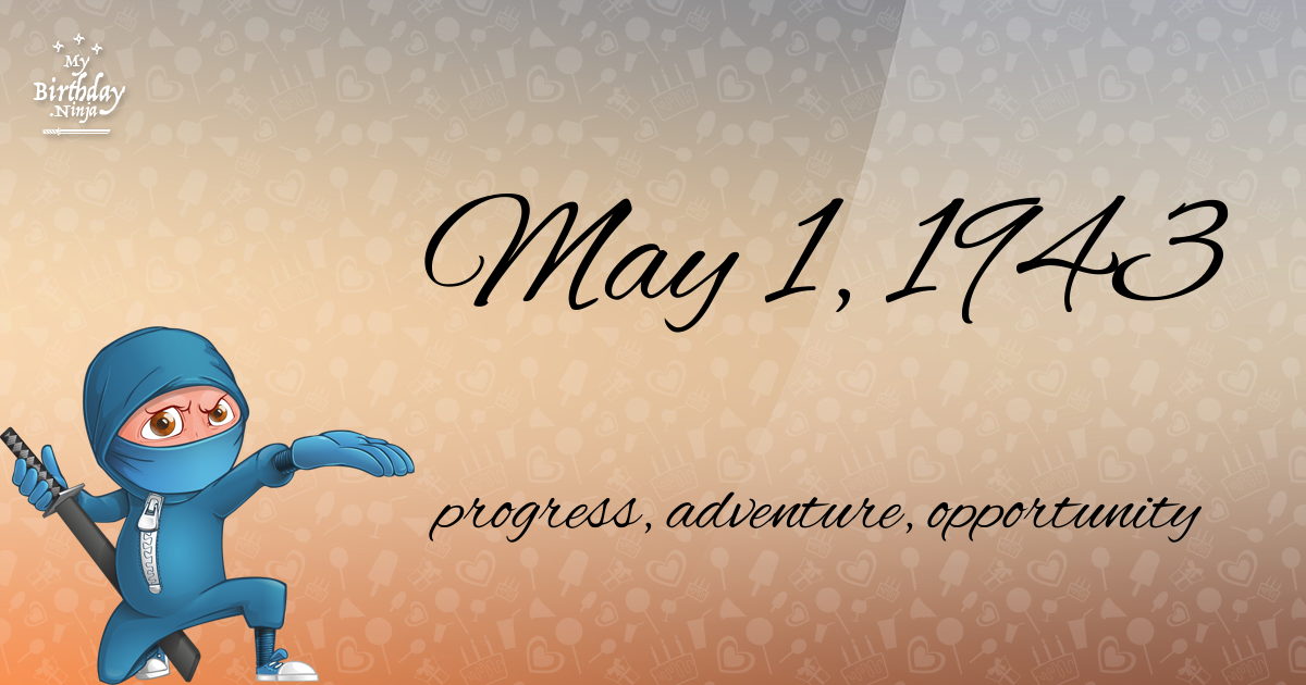 May 1, 1943 Birthday Ninja Poster
