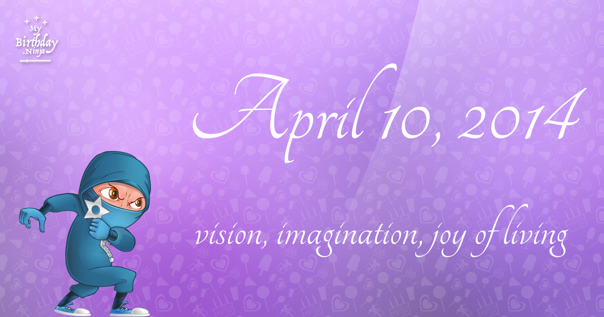 April 10, 2014 Birthday Ninja Poster