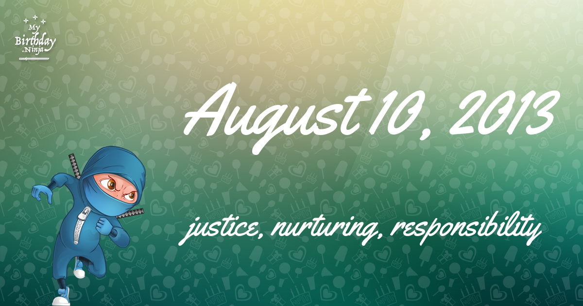 August 10, 2013 Birthday Ninja Poster