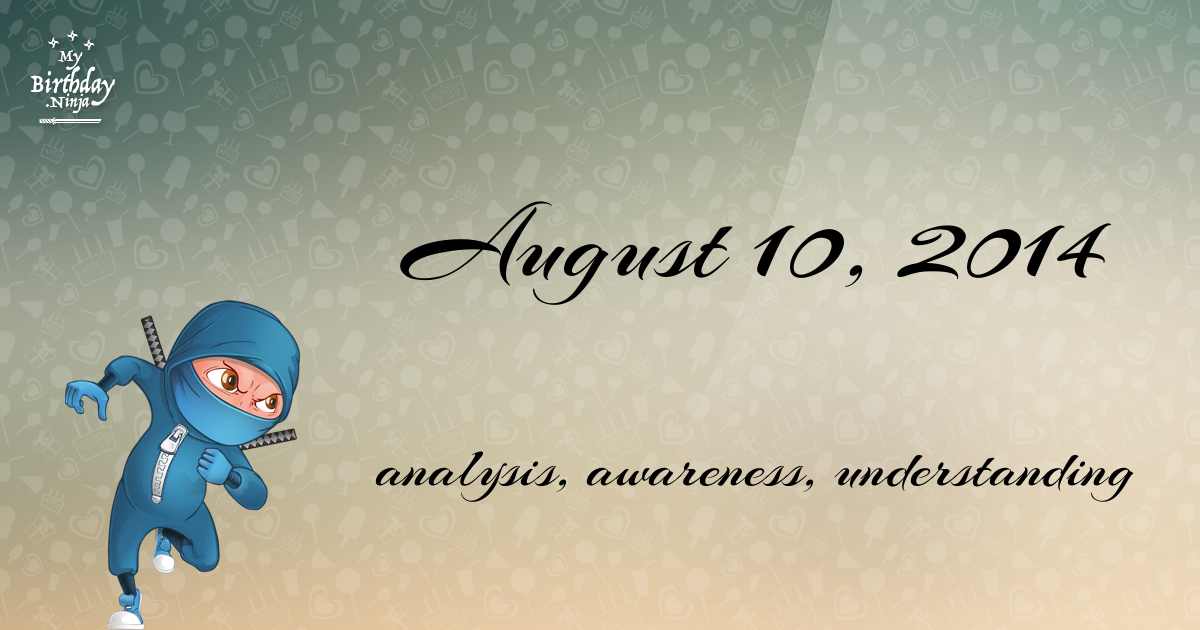 August 10, 2014 Birthday Ninja Poster