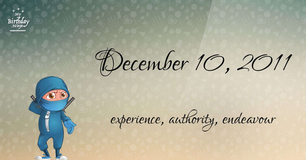 December 10, 2011 Birthday Ninja Poster