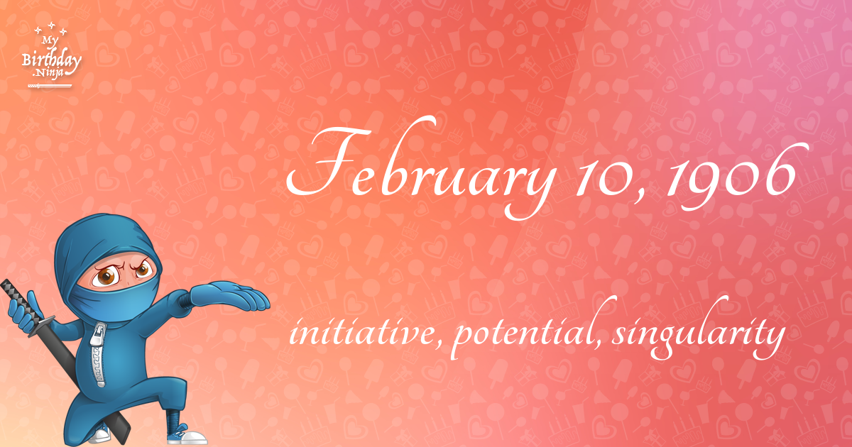 February 10, 1906 Birthday Ninja Poster