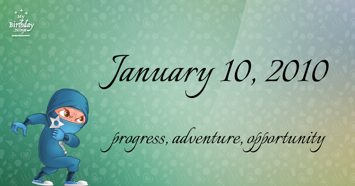 January 10, 2010 Birthday Ninja Poster