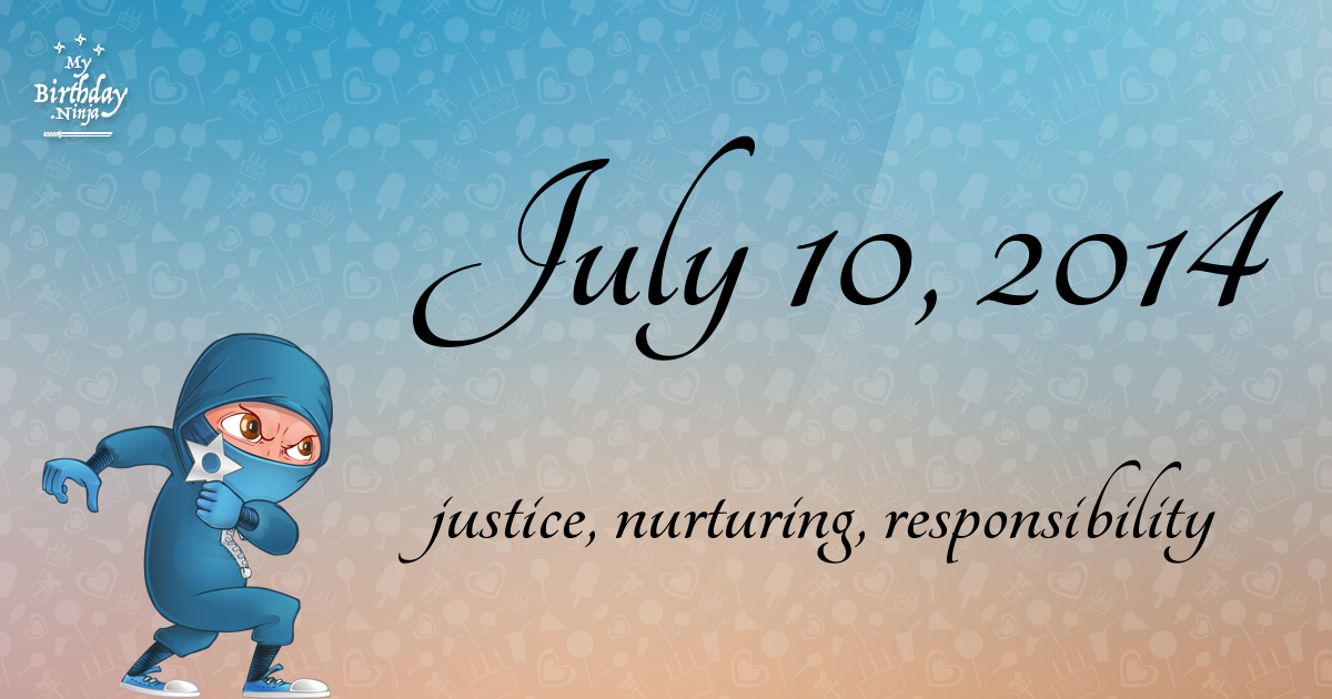 July 10, 2014 Birthday Ninja Poster