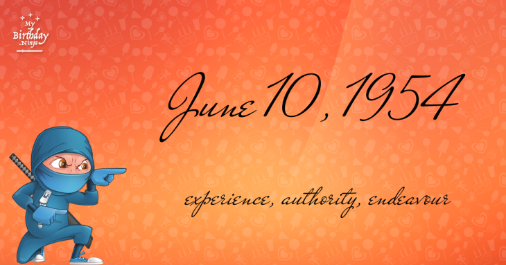 June 10, 1954 Birthday Ninja