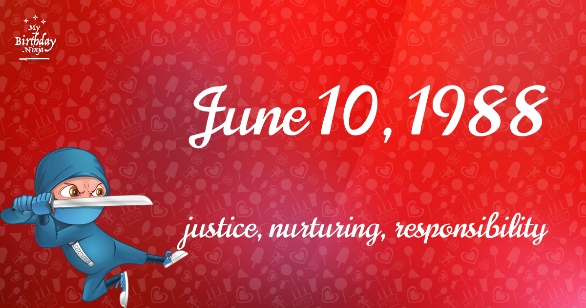 June 10, 1988 Birthday Ninja Poster