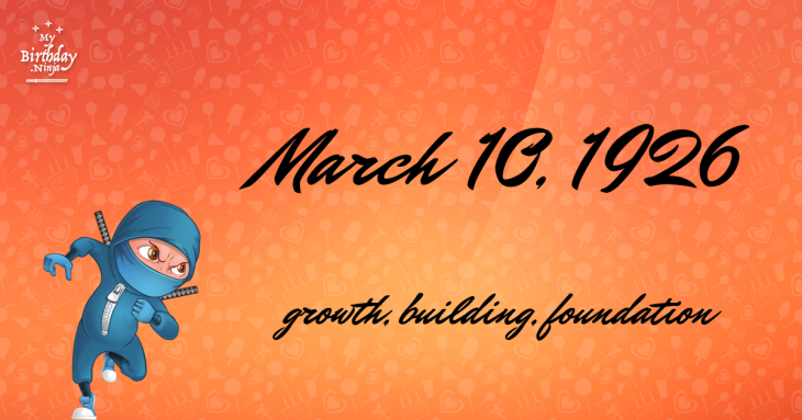 March 10, 1926 Birthday Ninja