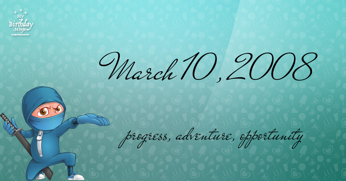 March 10, 2008 Birthday Ninja Poster