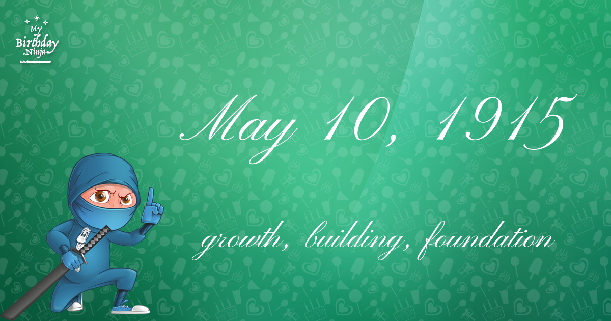 May 10, 1915 Birthday Ninja Poster