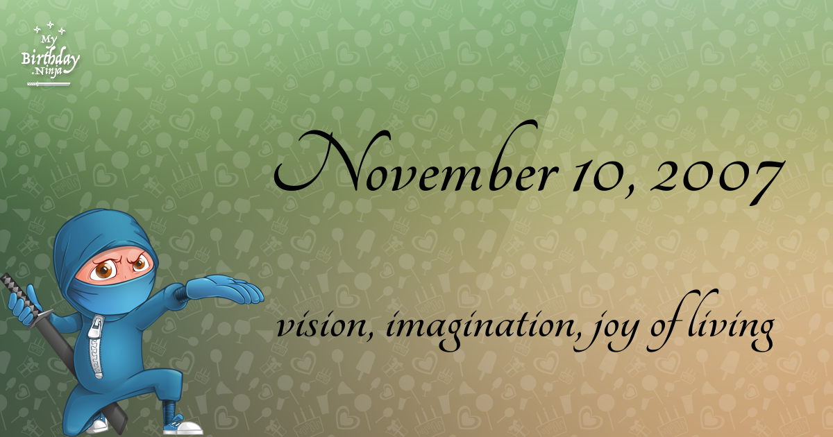 November 10, 2007 Birthday Ninja Poster