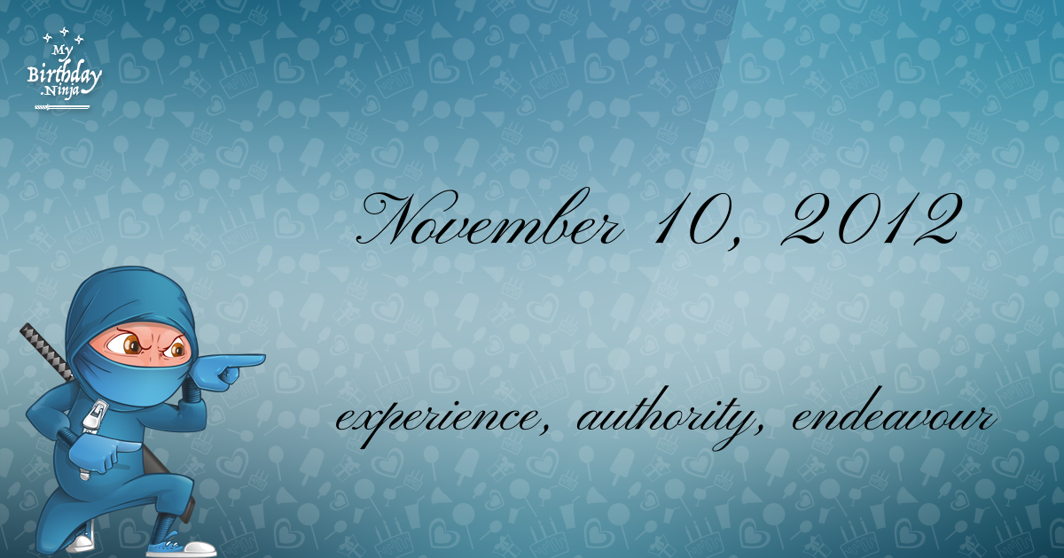 November 10, 2012 Birthday Ninja Poster