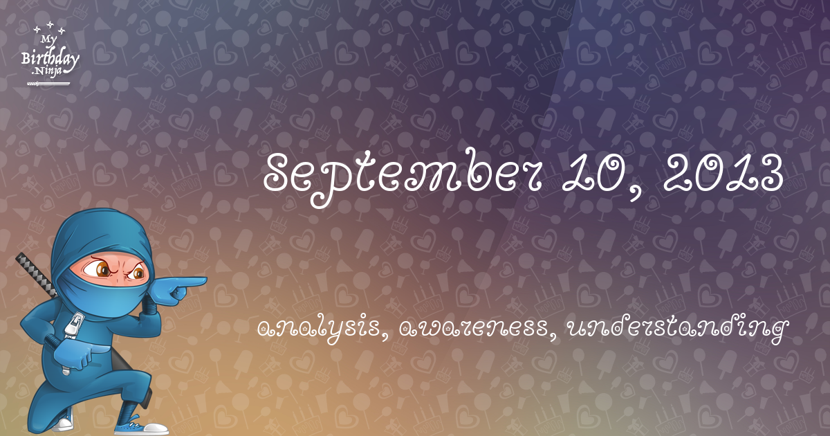 September 10, 2013 Birthday Ninja Poster