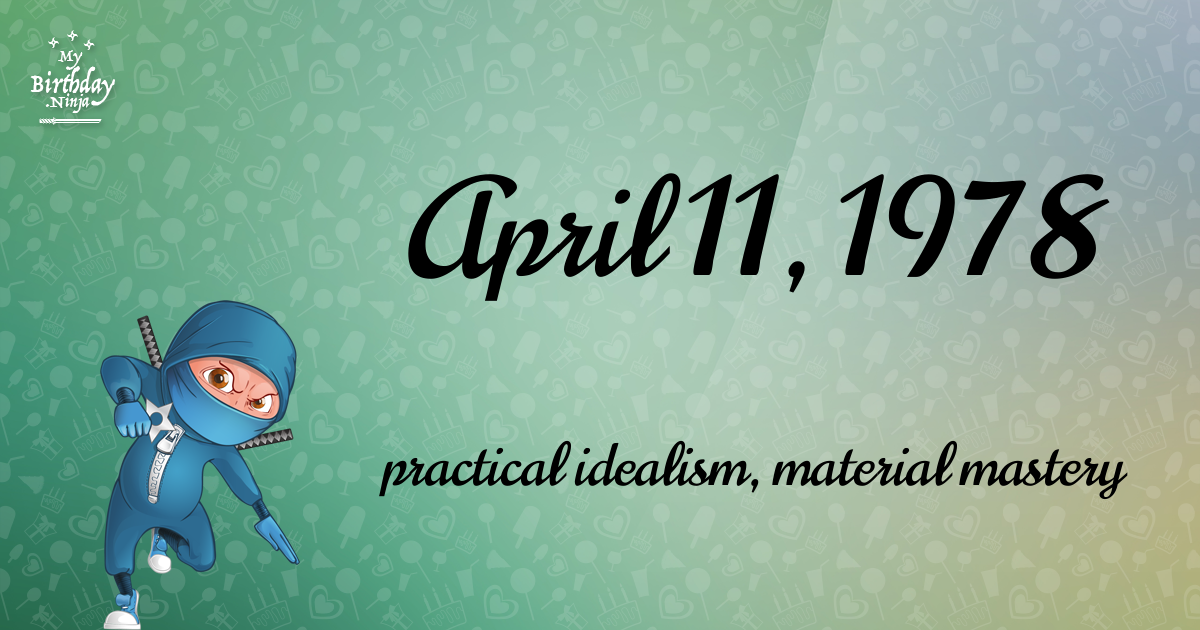 April 11, 1978 Birthday Ninja Poster