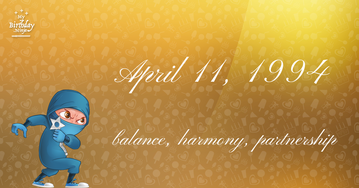 April 11, 1994 Birthday Ninja Poster
