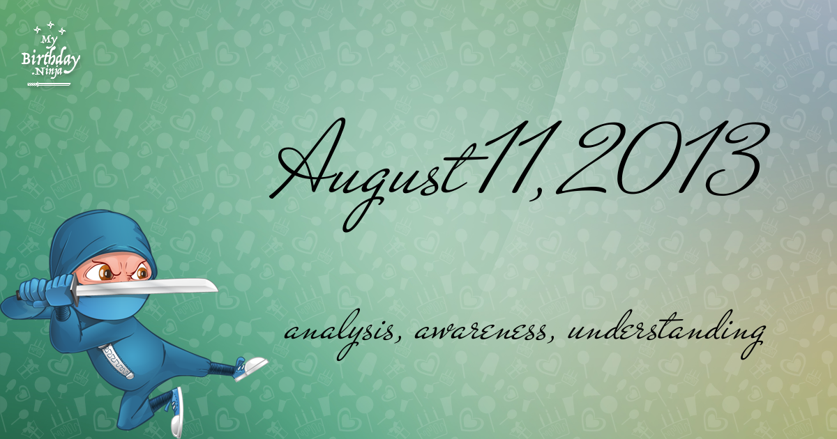 August 11, 2013 Birthday Ninja Poster