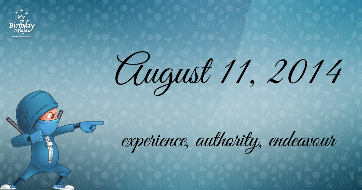 August 11, 2014 Birthday Ninja Poster