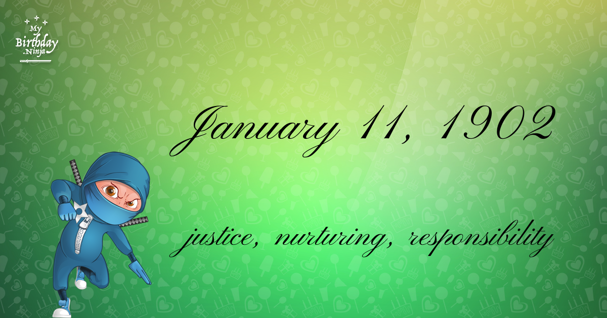 January 11, 1902 Birthday Ninja Poster