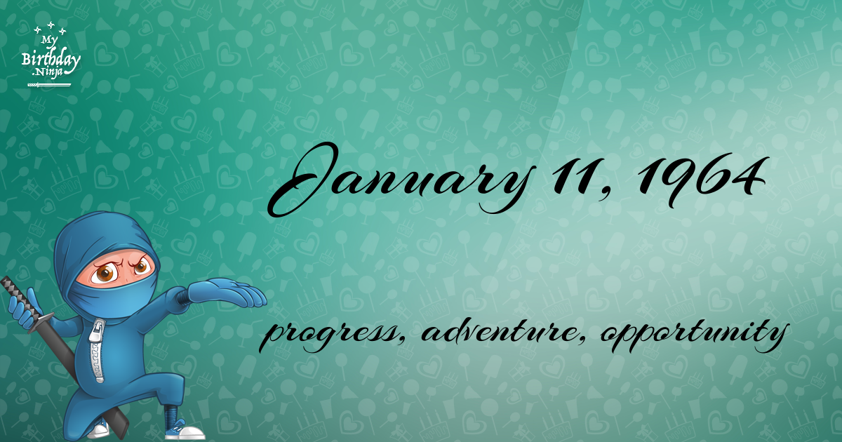 January 11, 1964 Birthday Ninja Poster