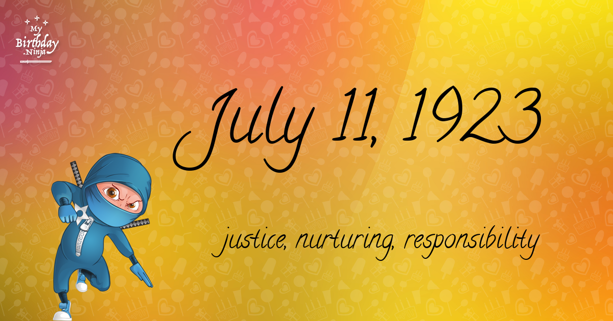 July 11, 1923 Birthday Ninja Poster