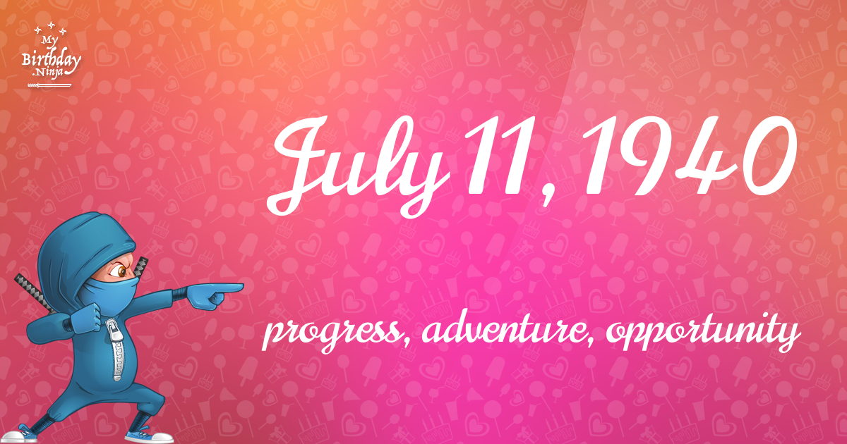 July 11, 1940 Birthday Ninja Poster
