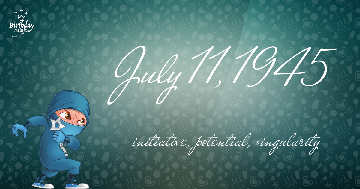 July 11, 1945 Birthday Ninja Poster