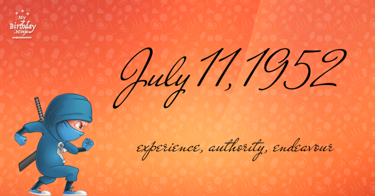 July 11, 1952 Birthday Ninja