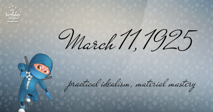 March 11, 1925 Birthday Ninja