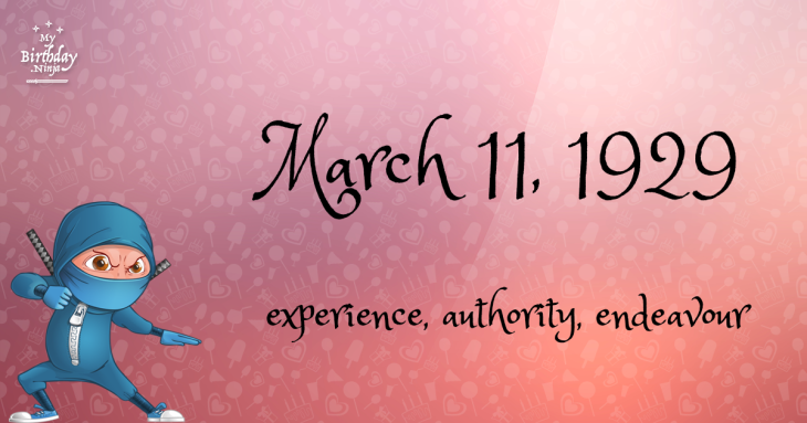 March 11, 1929 Birthday Ninja