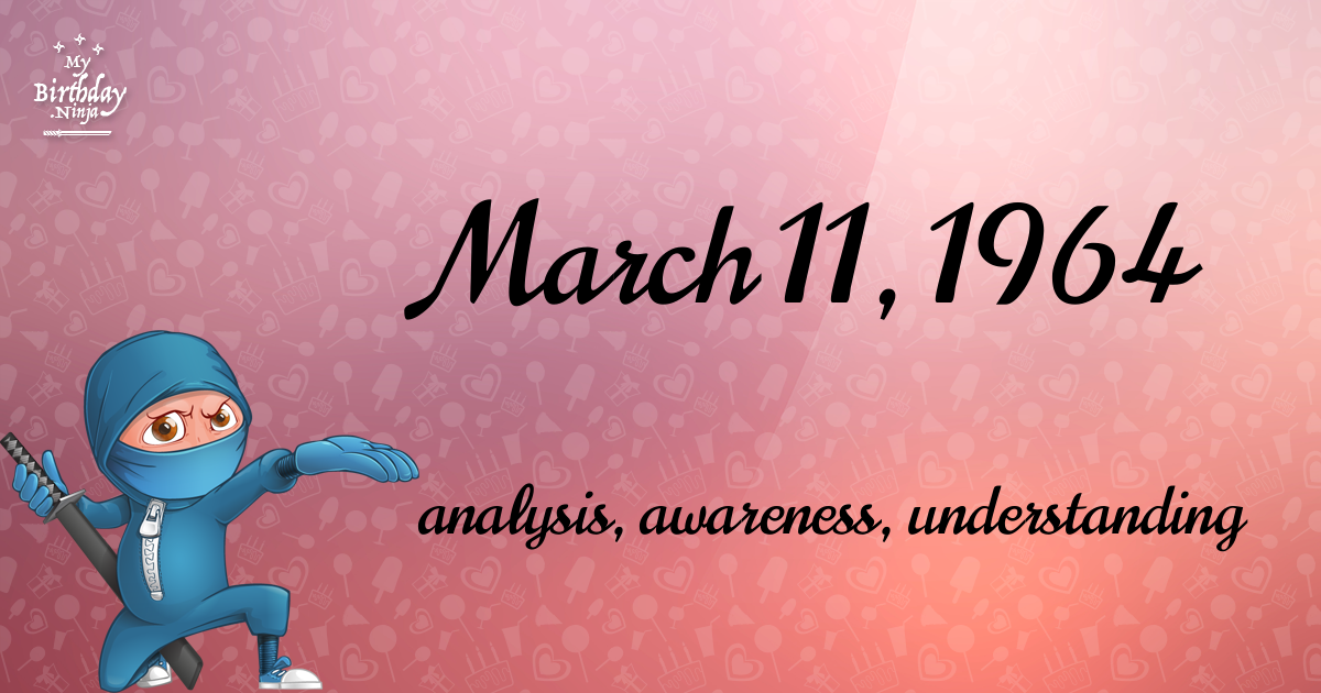 March 11, 1964 Birthday Ninja Poster