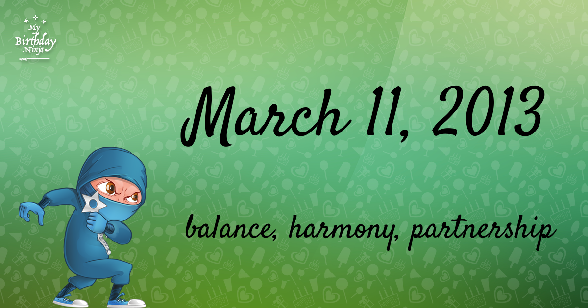 March 11, 2013 Birthday Ninja Poster