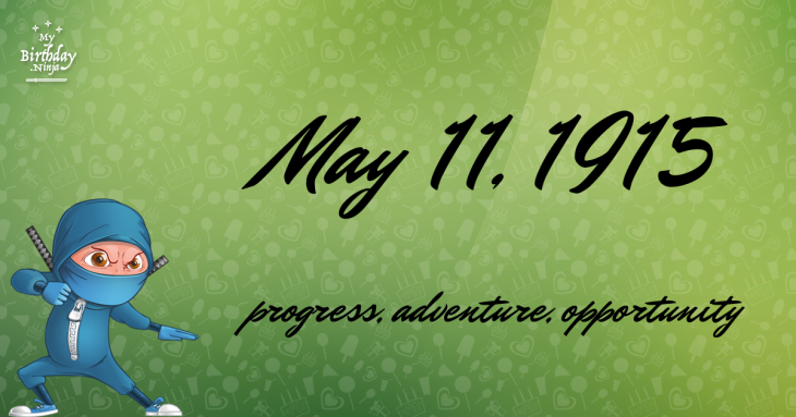 May 11, 1915 Birthday Ninja