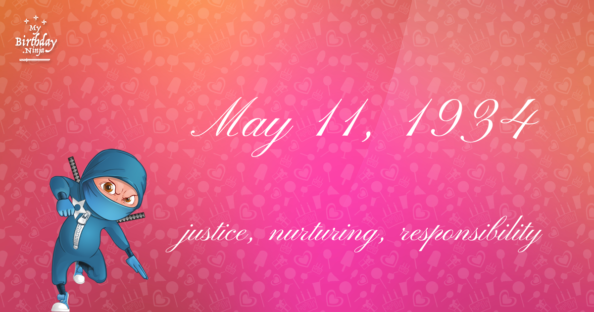 May 11, 1934 Birthday Ninja Poster