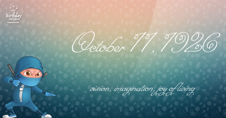 October 11, 1926 Birthday Ninja