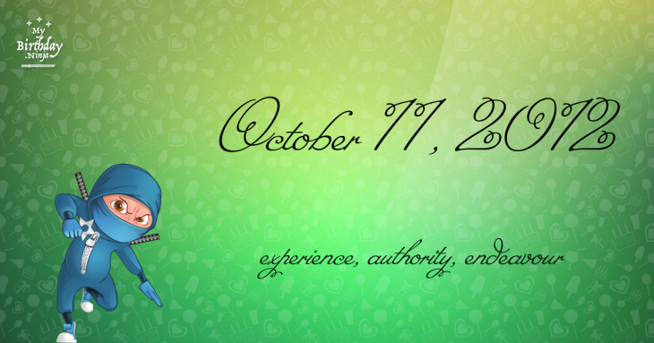 October 11, 2012 Birthday Ninja