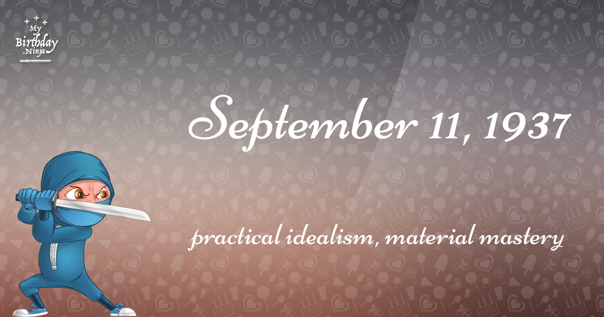September 11, 1937 Birthday Ninja Poster