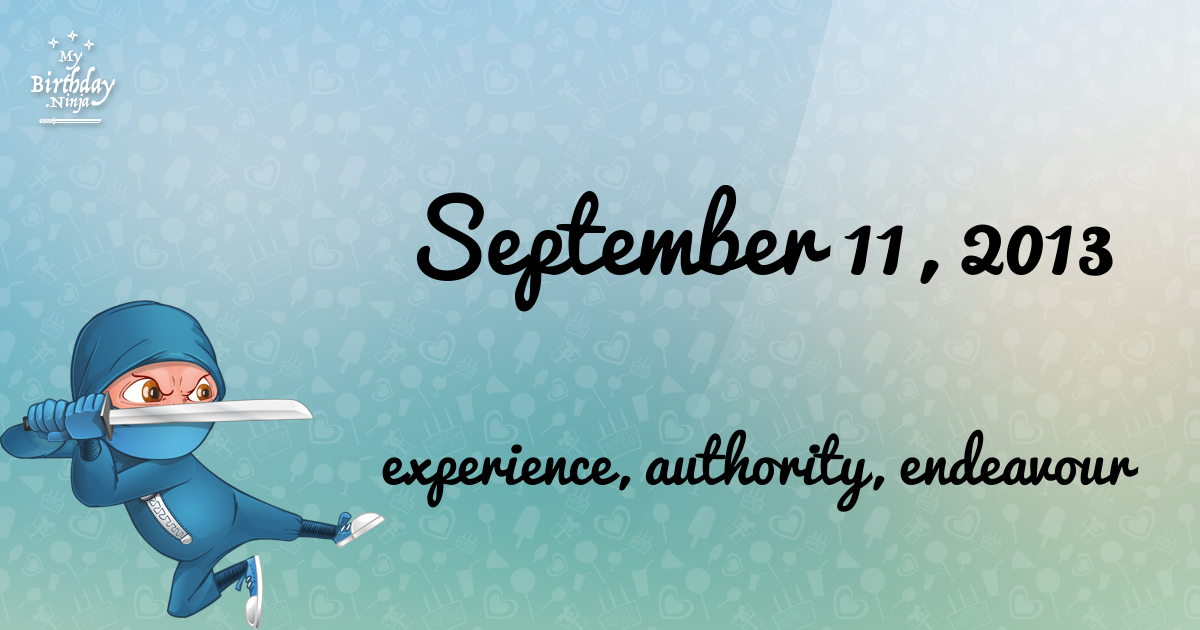 September 11, 2013 Birthday Ninja Poster