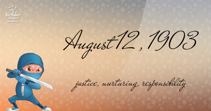 August 12, 1903 Birthday Ninja