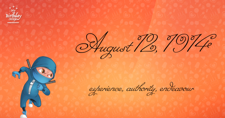 August 12, 1914 Birthday Ninja